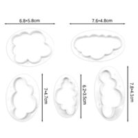 5 Psc Set Cloud Cookie Fondant Cutters