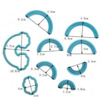 9 Pcs Set Rainbow Cloud Fondant Cutter