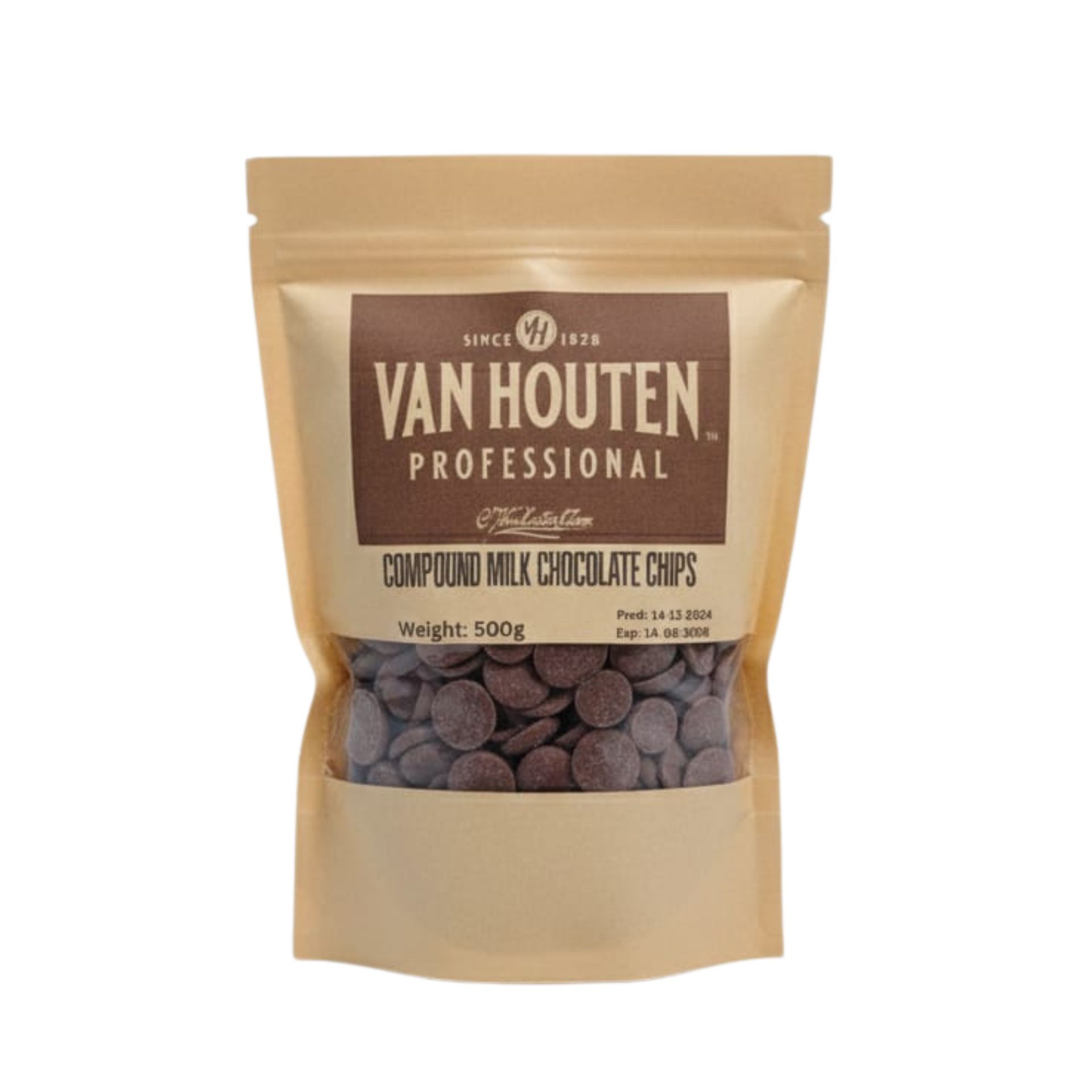 Van Houten Professional Compound Milk Chocolate Chips 500g Van Houten Professional Compound Milk Chocolate Chips 500g