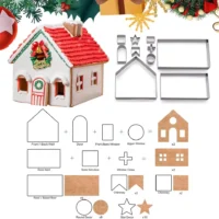 10 Piece Stainless Steel Gingerbread House Cookie Cutter Set