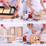 10 Piece Stainless Steel Gingerbread House Cookie Cutter Set2