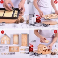 10 Piece Stainless Steel Gingerbread House Cookie Cutter Set2