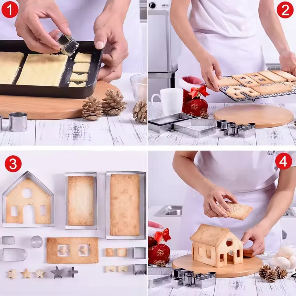 10 Piece Stainless Steel Gingerbread House Cookie Cutter Set2 10 Piece Stainless Steel Gingerbread House Cookie Cutter Set2