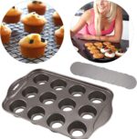 12 Cavity Mini Cheesecake, Muffin, Cupcake Pan with Removable Bottoms2