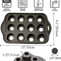 12 Cavity Mini Cheesecake, Muffin, Cupcake Pan with Removable Bottoms3