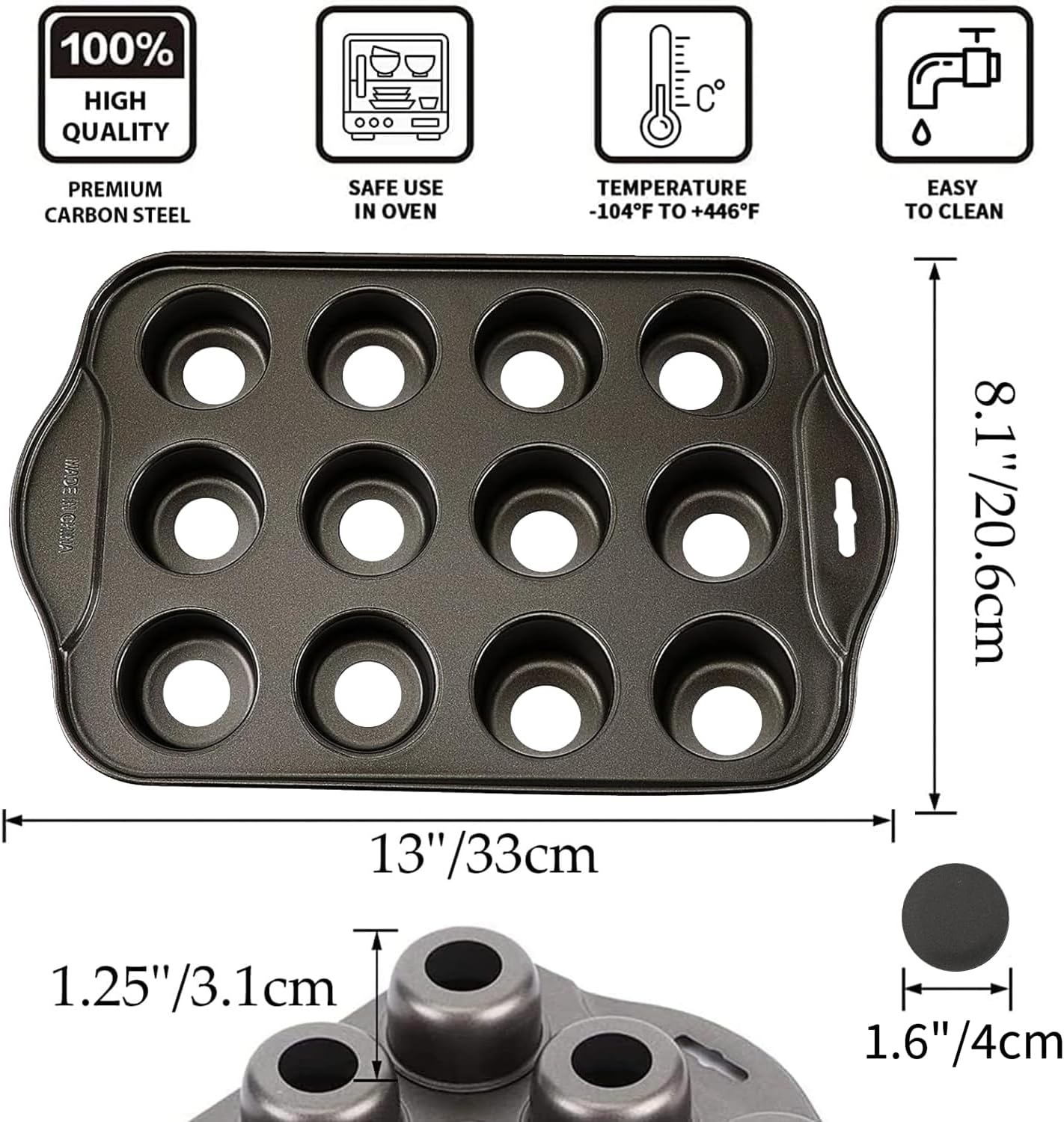 12 Cavity Mini Cheesecake, Muffin, Cupcake Pan with Removable Bottoms3 12 Cavity Mini Cheesecake, Muffin, Cupcake Pan with Removable Bottoms3