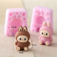 2 Pcs Set 3D Labubu Silicone Mold