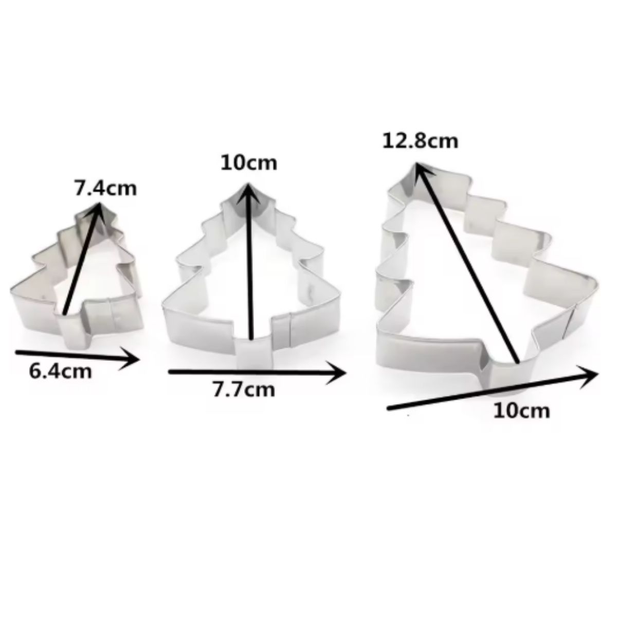 3 Pcs Set Christmas Tree Cookie Fondant Cutter 3 Pcs Set Christmas Tree Cookie Fondant Cutter