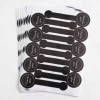 50 Pcs Thank You Seal Stickers Sheet Black and White Packaging Labels2
