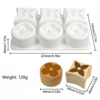6 Cavities Round Rectangle Clover Silicone Baking Pan (2)