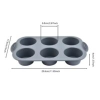6 Cavities Silicone Cupcake Baking Pan