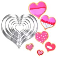 6 Pcs Set Heart Cookie Fondant Cutters
