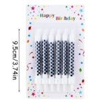 6 Pcs White Black Checkered Candle