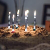 6 Pcs White Black Checkered Candle