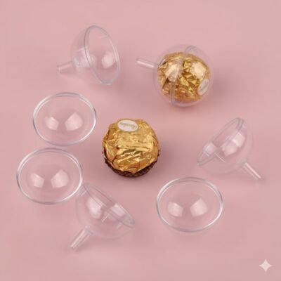 Clear Chocolate Ball Packaging (5 Pcs) Transparent Spheres for Candy, Favors & Crafts