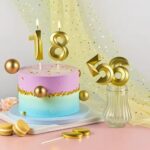 Gold Color Number Candle