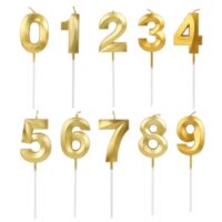 Gold Color Number Candle