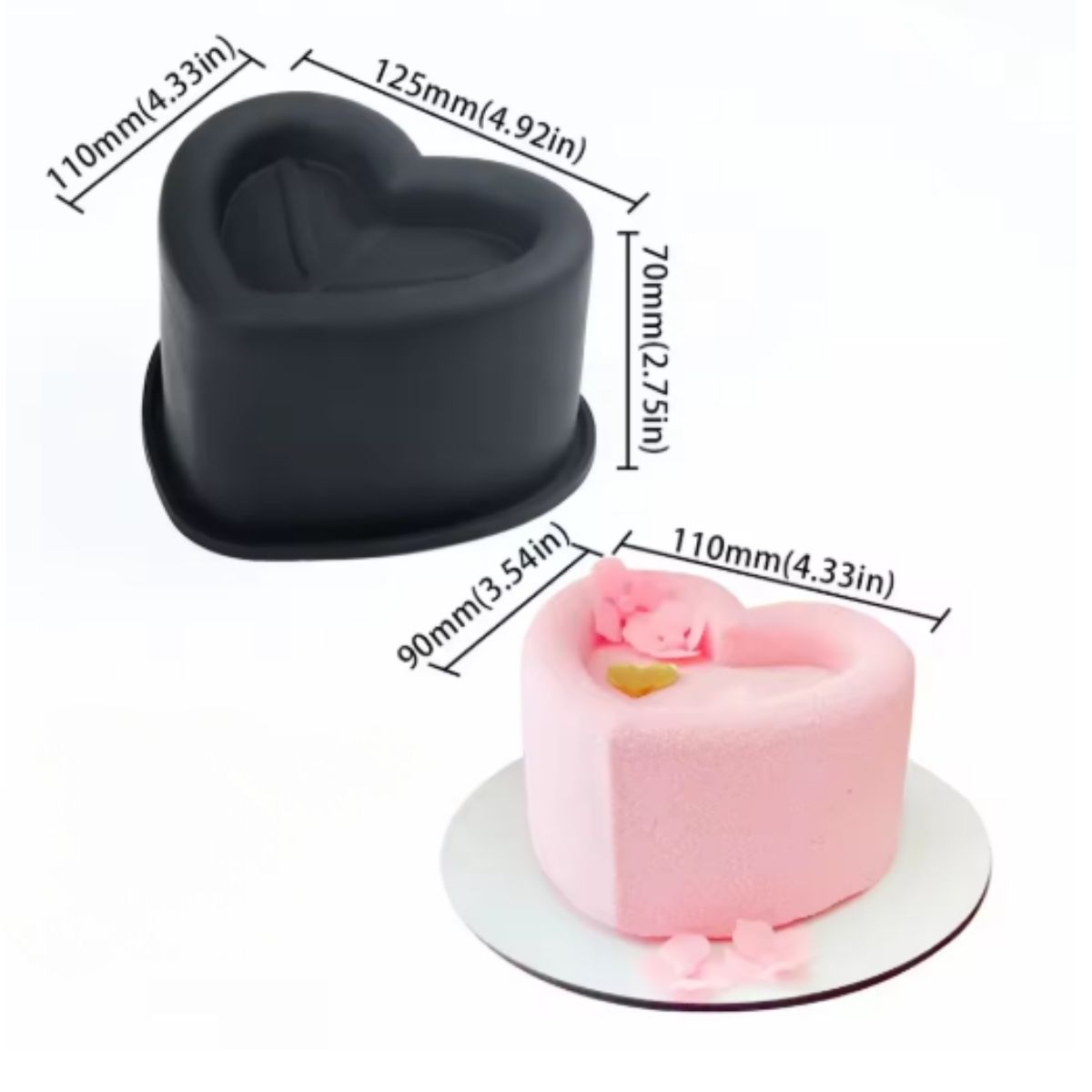 Heart Shape Bento Cake Silicone Baking Pan Heart Shape Bento Cake Silicone Baking Pan