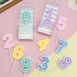 Pastel Color Number Candle Blue