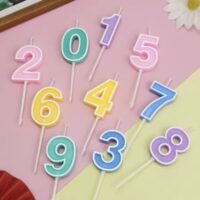 Pastel Color Number Candle Blue