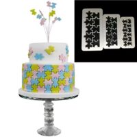 Set of 3 Puzzle Piece Fondant Cutter for Jigsaw Cake Decorating