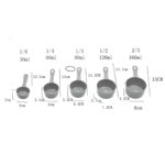 Set of 5 Plastic Measuring Cups for Baking & Cooking Grey Kitchen Tool2
