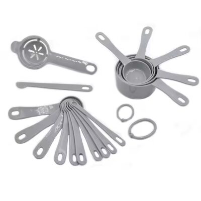 Set of 5 Plastic Measuring Cups for Baking & Cooking Grey Kitchen Tool3