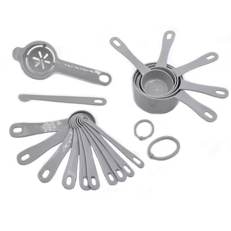 Set of 5 Plastic Measuring Cups for Baking & Cooking Grey Kitchen Tool3 Set of 5 Plastic Measuring Cups for Baking & Cooking Grey Kitchen Tool3