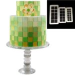 Square Mosaic Minecraft Cake Molds Cutter (Set of 3) for Fondant and Chocolate