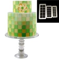 Square Mosaic Minecraft Cake Molds Cutter (Set of 3) for Fondant and Chocolate