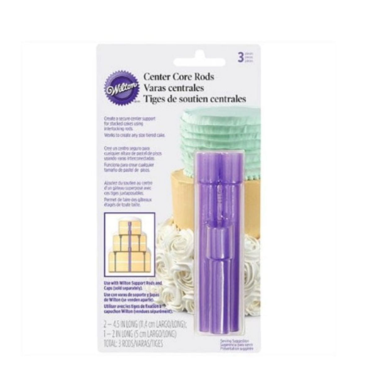 Wilton Plastic Centre Core Rods Pack of 3 Wilton Plastic Centre Core Rods Pack of 3