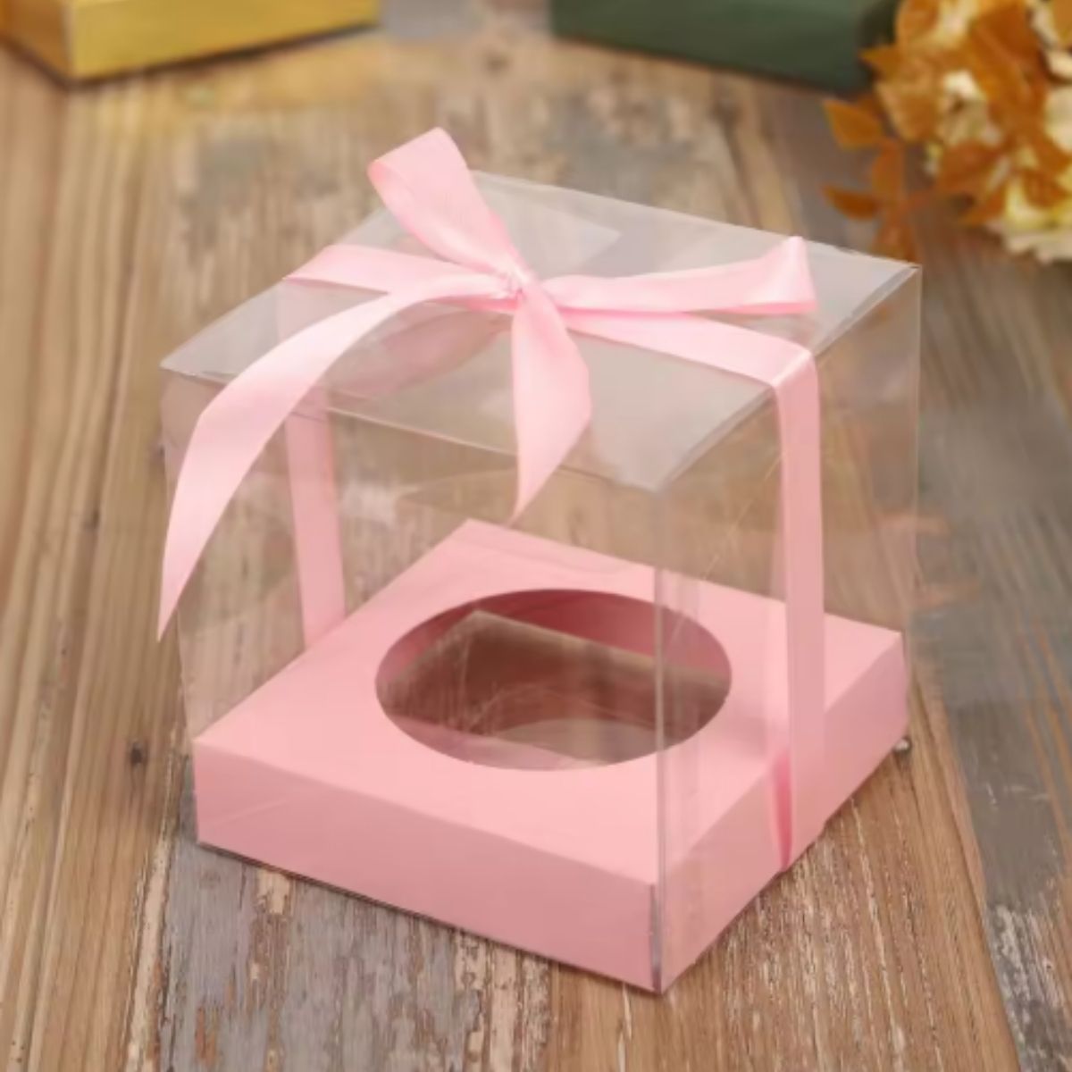 single Transparent Cupcake Box Pink single Transparent Cupcake Box Pink