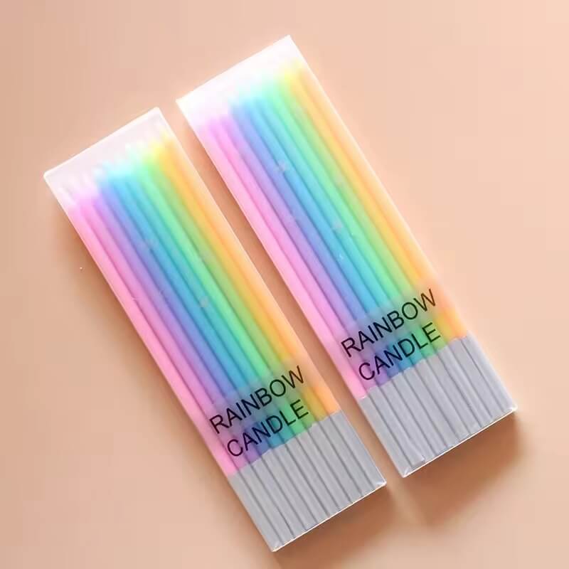 10 Pieces Rainbow Gradient Candles 10 Pieces Rainbow Gradient Candles