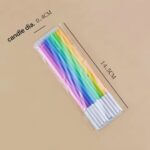10 Pieces Rainbow Gradient Candles size