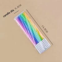 10 Pieces Rainbow Gradient Candles size