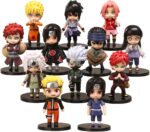 12 Pcs Naruto Shippuden Mini Action Figure Cake Toppers Set Team 7 Sasuke, Kakashi, Hinata & More Birthday Party Decorations