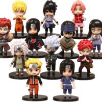 12 Pcs Naruto Shippuden Mini Action Figure Cake Toppers Set Team 7 Sasuke, Kakashi, Hinata & More Birthday Party Decorations