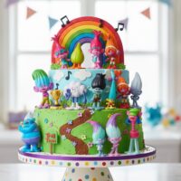 12 Pcs Trolls Movie Character Action Figure Set Poppy, Branch & Friends PVC Mini Figurines for Cake Toppers, Birthday Party Supplies & Decorations (2)