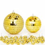 18 Pcs Set Golden Disco Ball Cake Topper