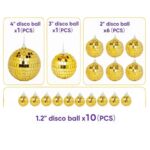 18 Pcs Set Golden Disco Ball Cake Topper2