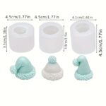 3pcs Christmas Hat Silicone Mold (2)
