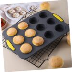 9 Cup Silicone Muffin Pan with Handles Non Stick Cupcake Baking Tray