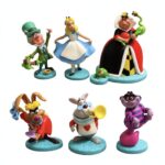 Alice in Wonderland Cake Toppers Set (6 pcs) Mad Hatter Tea Party Decor