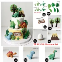 Dinosaur Cake Toppers 20 Pieces Set2