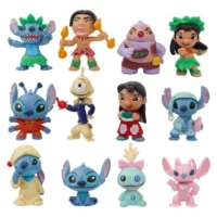 Lilo and Stitch Action Figures Set 12 PCS Hawaii Disney PVC Toy Cake Topper 