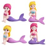 Mermaid Figurine Cake Decorations Miniature Toppers for Ocean Theme Party