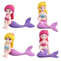 Mermaid Figurine Cake Decorations Miniature Toppers for Ocean Theme Party