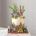 Realistic 5 Piece Safari & Zoo Animal Figurines Set Cake Toppers
