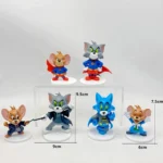 Tom and Jerry Collectible Action Figure Cake Toppers Batman, Superman & Tuxedo Themes
