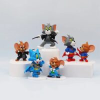 Tom and Jerry Collectible Action Figure Cake Toppers Batman, Superman & Tuxedo Themes